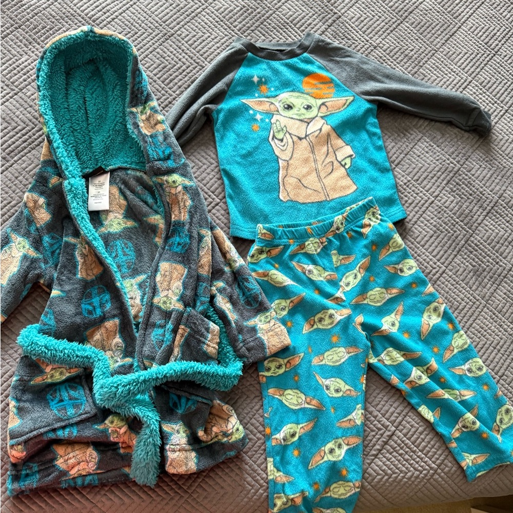 Star Wars Baby Yoda Grogu Pajama Set - Teal and Gray
